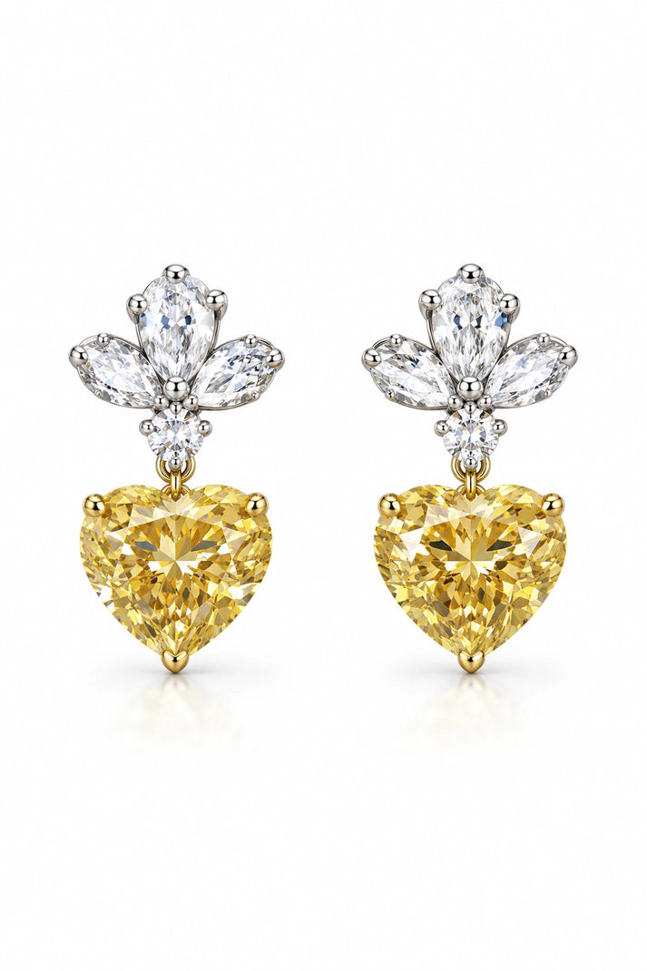 Reeva Golden Heart Blossom Earrings