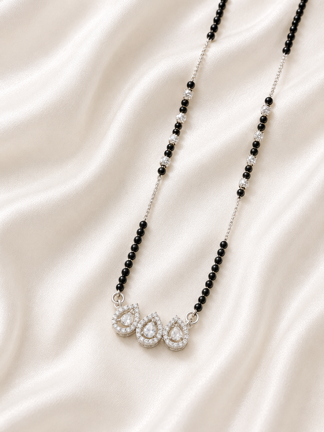 Riva Noir Crystal Mangalsutra-925 Sterling Silver