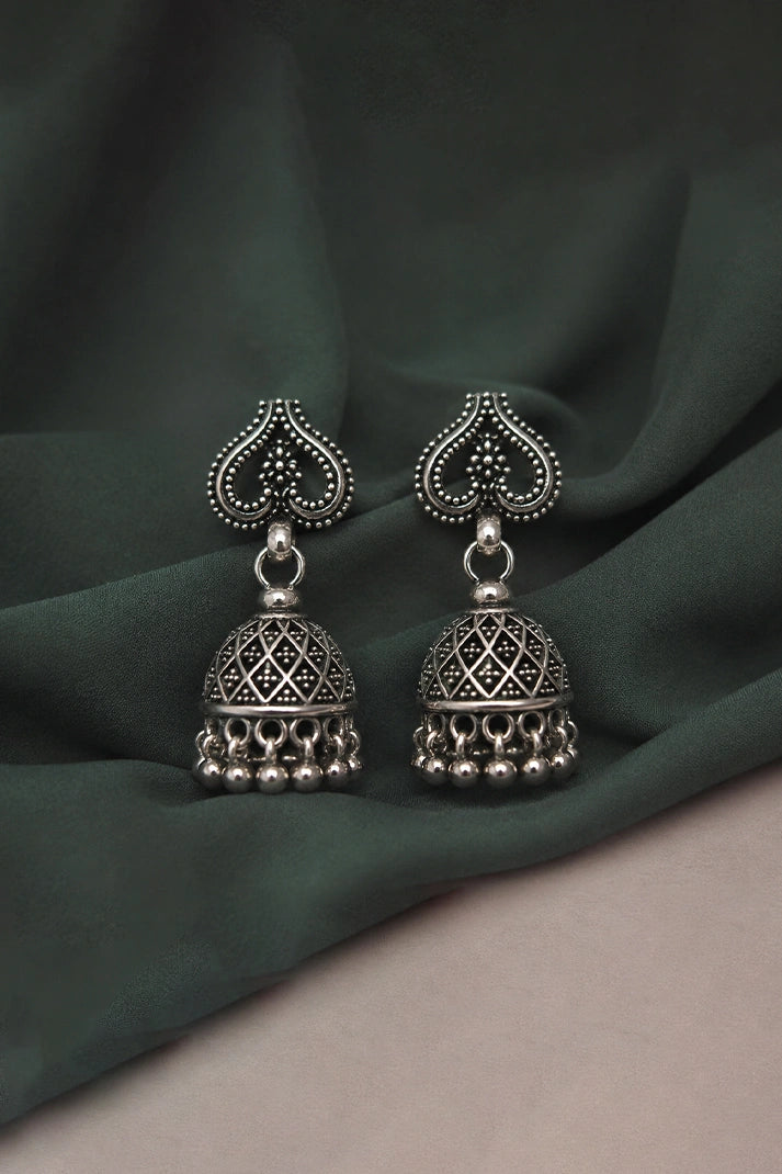 Reeva River Heart Drops-925 Oxidised Silver