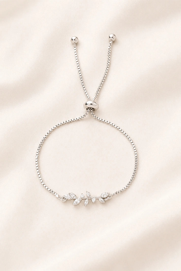 Reeva Silver Leaf Whisper Bracelet
