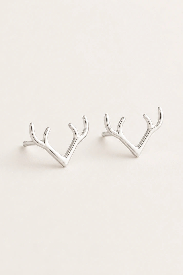 Silver Antler Studs – 925 Sterling Silver
