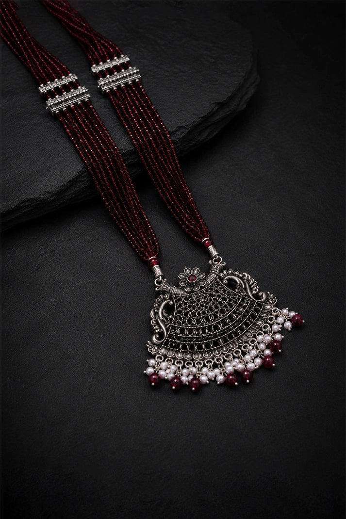Velvet Ruby Tribal Necklace