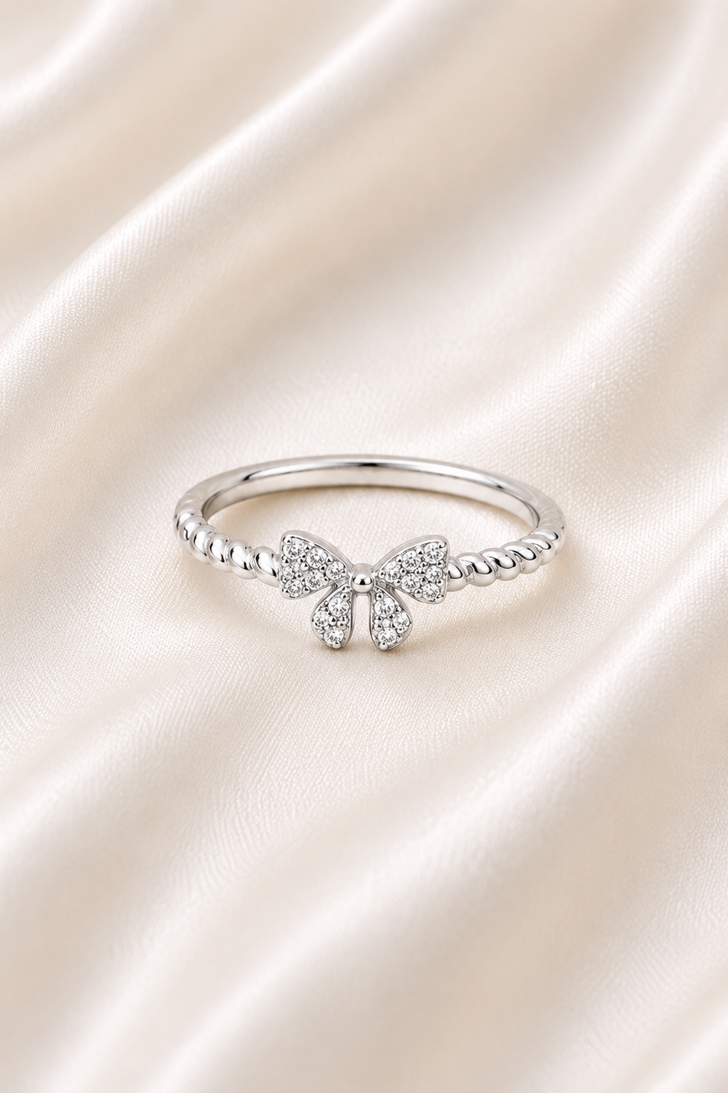 Reeva Sparkling Bow Ring-925 Sterling Silver