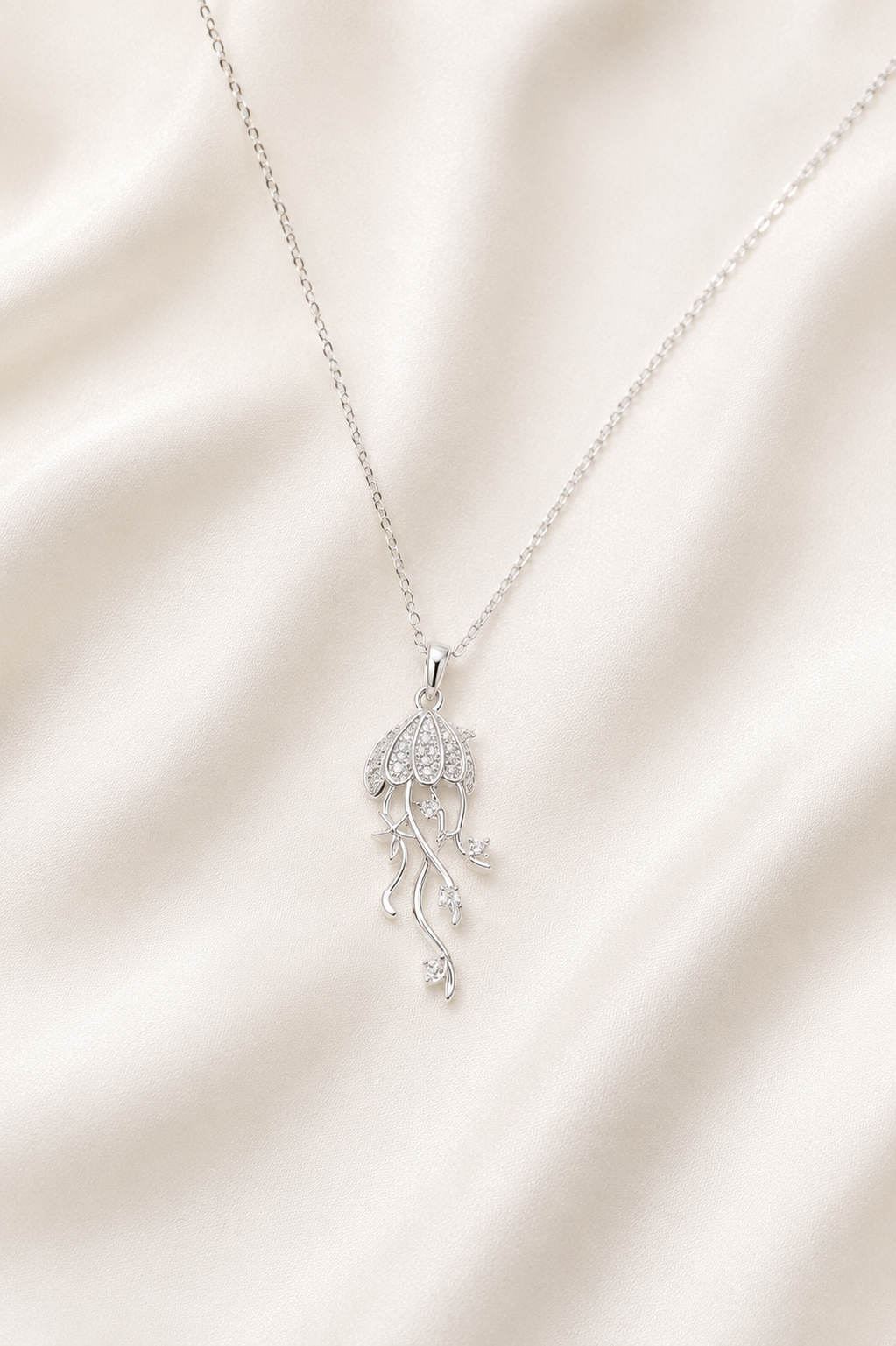 Reeva Enchanted Bloom Necklace-925 Sterling Silver