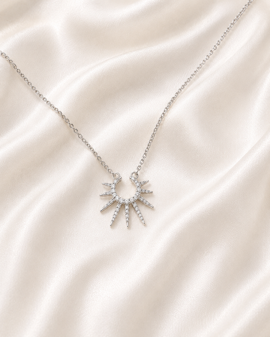 Reeva Sunburst Aura Pendant-925 Sterling Silver
