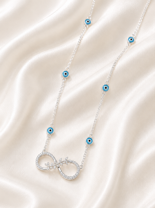 Reeva Infinity evileye Chain- 925 Sterling Silver