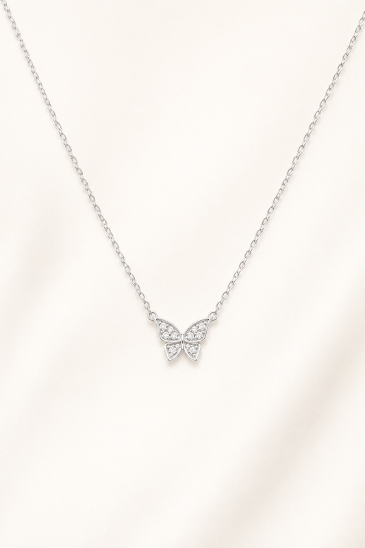 Flutter Spark Butterfly Necklace-925 Sterling Silver