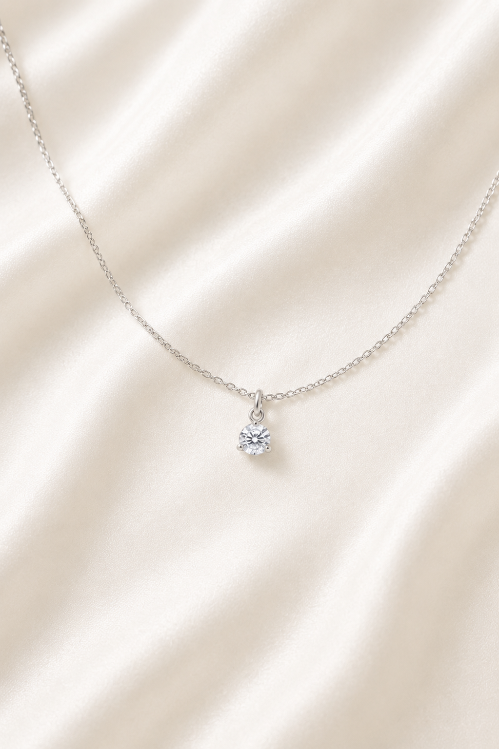 Reeva  Solitaire Pendant Necklace-925 Sterling Silver