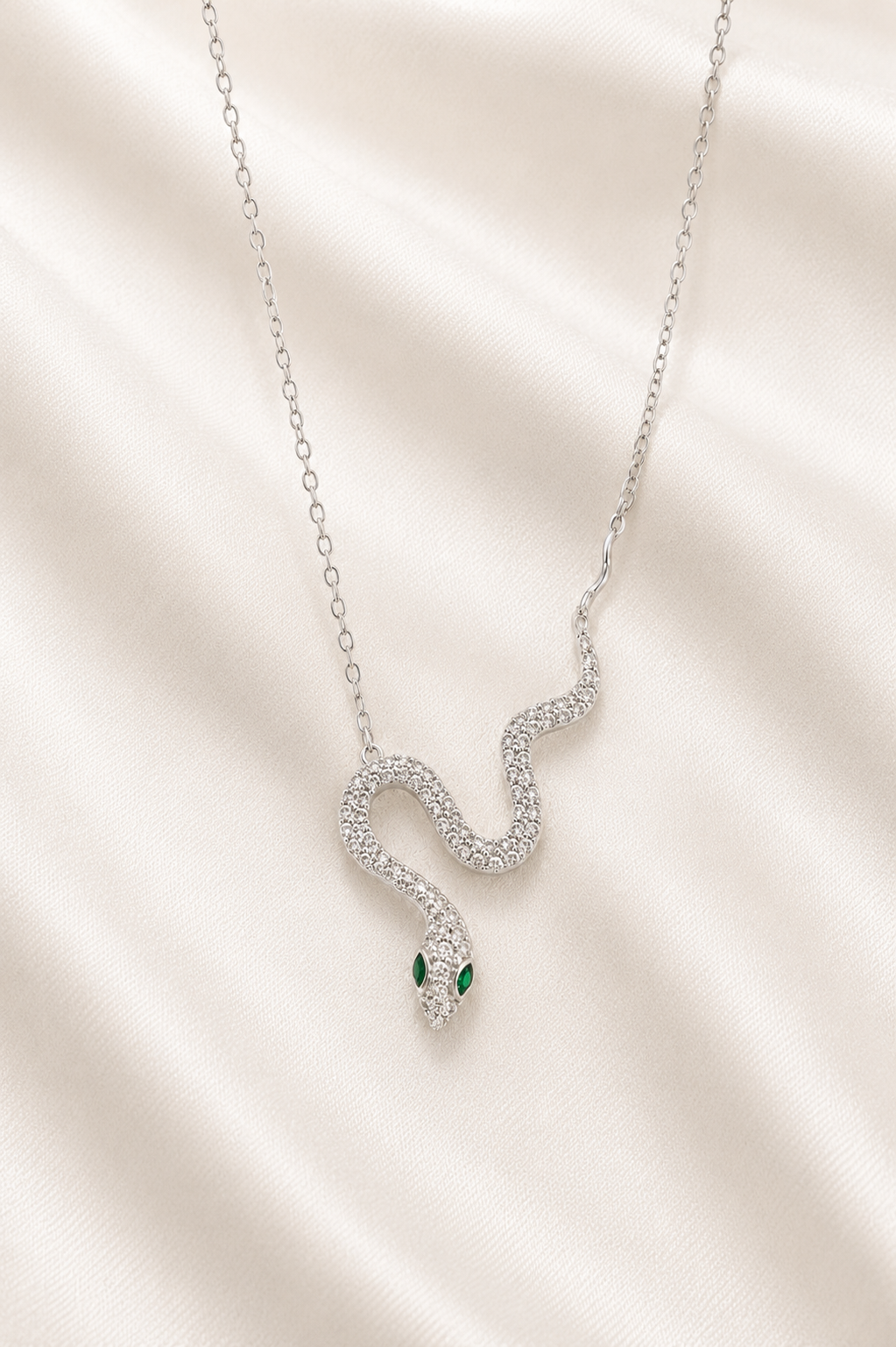 Reeva Serpentine Spark Necklace-925 Sterling Silver