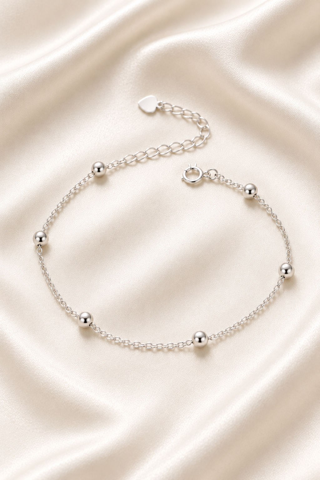 Reeva Silver Bead Chain Bracelet – 925 Sterling Silver