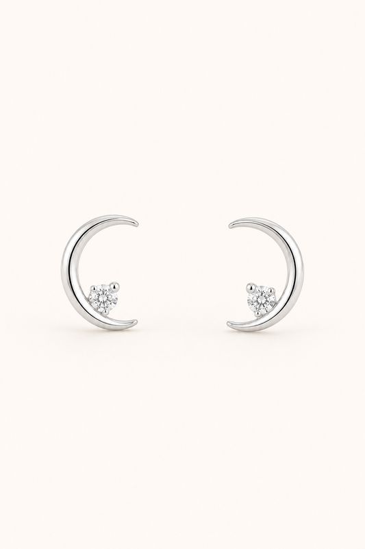 Luna Spark Crescent Studs