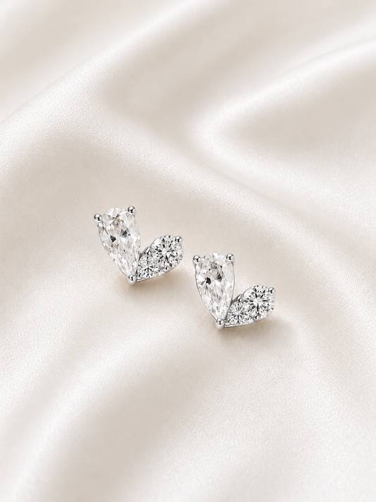Willow Leaf Stud Earrings – 925 Sterling Silver