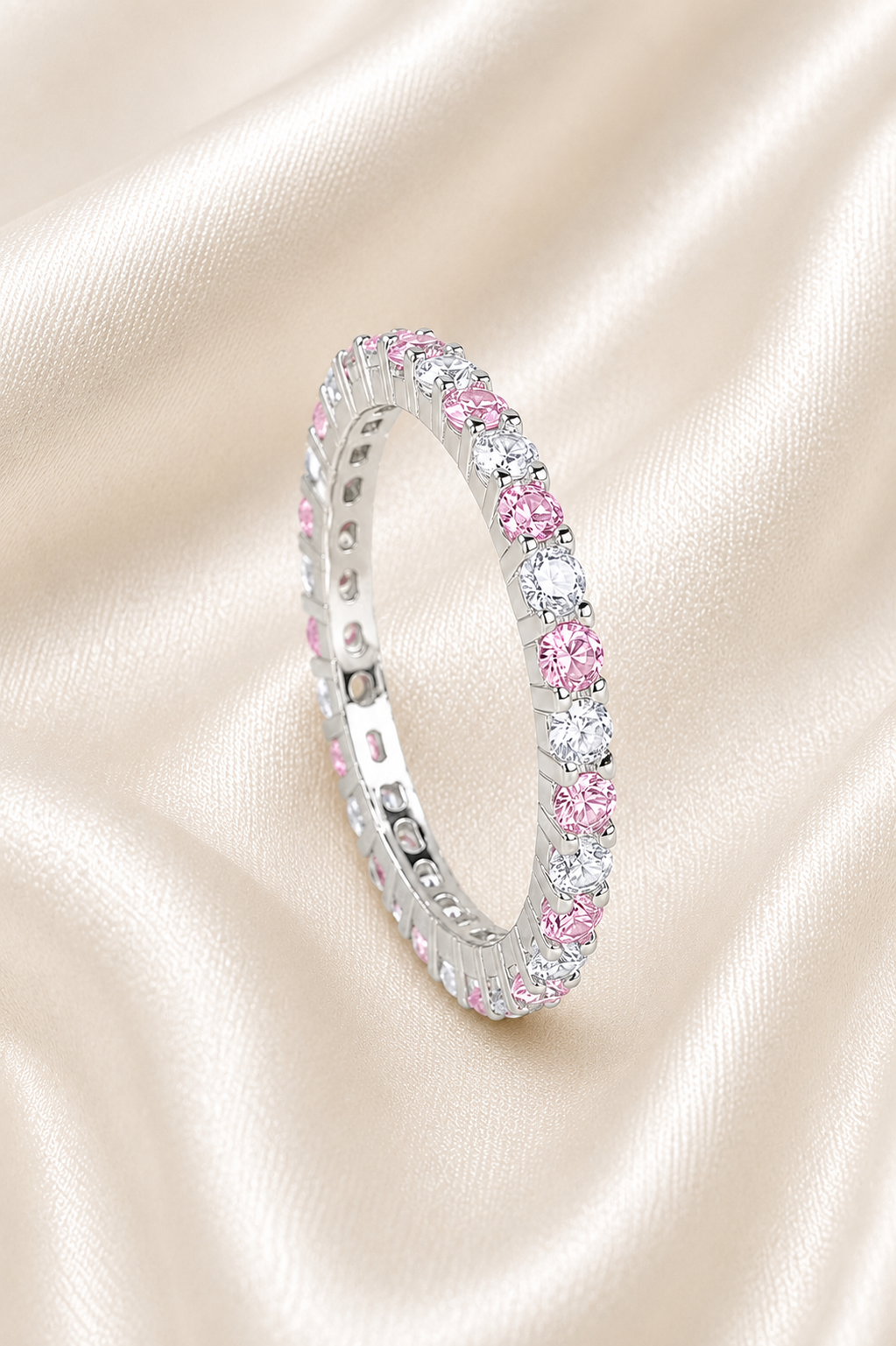 Reeva Blush Eternity Ring – 925 Sterling Silver