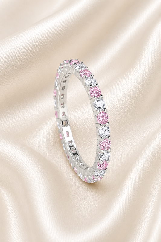 Reeva Blush Eternity Ring – 925 Sterling Silver