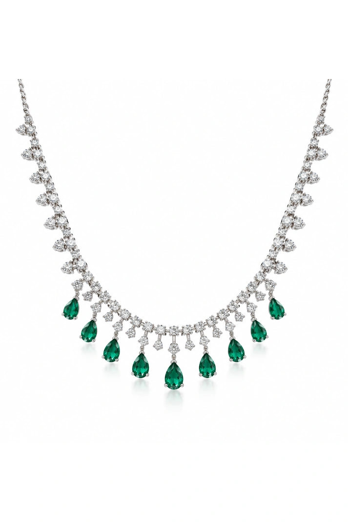 Reeva Emerald Cascade Necklace