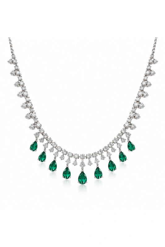 Reeva Emerald Cascade Necklace