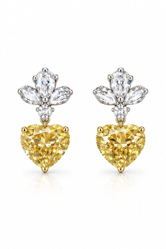 Reeva Golden Heart Blossom Earrings