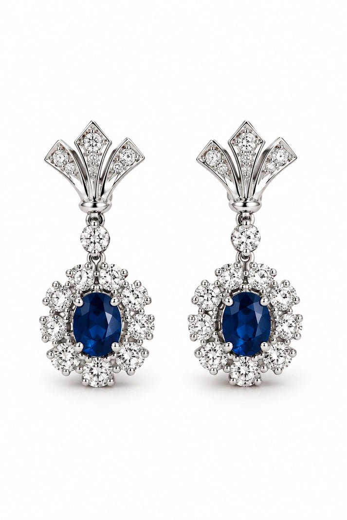 Reeva Sapphire Bloom Drop Earrings