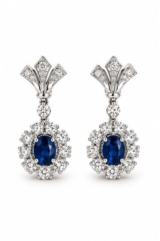 Reeva Sapphire Bloom Drop Earrings