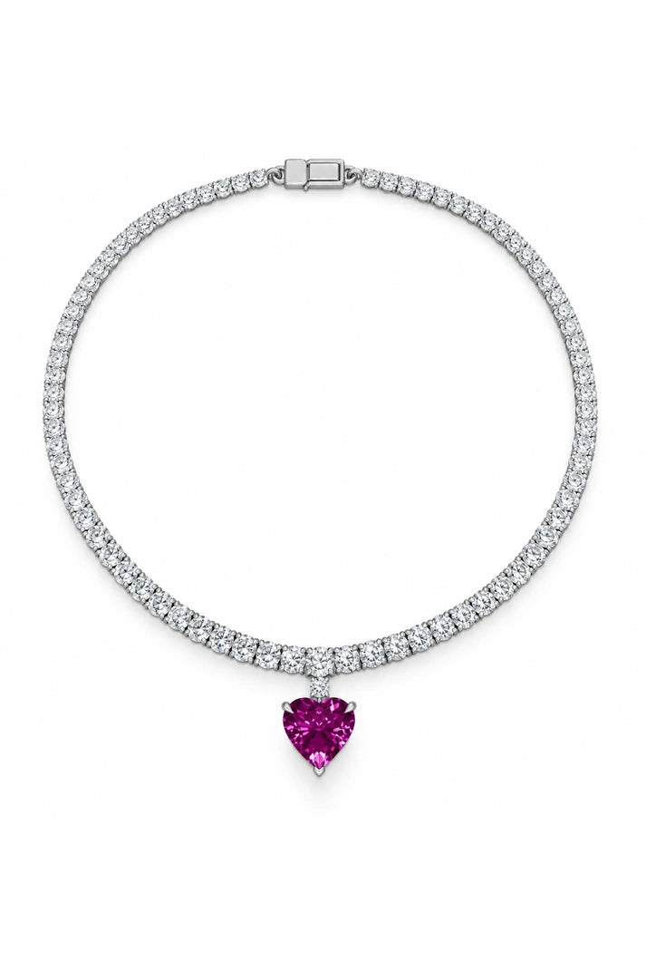 Reeva Pink Heart Radiance Necklace
