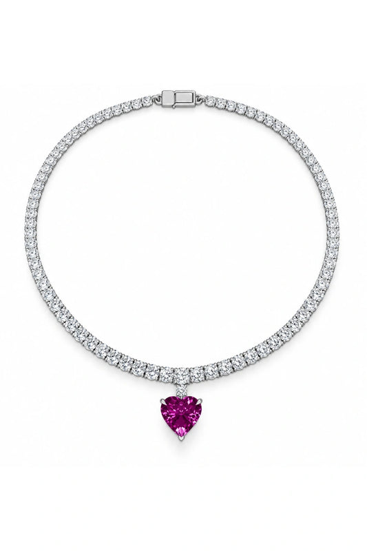 Reeva Pink Heart Radiance Necklace