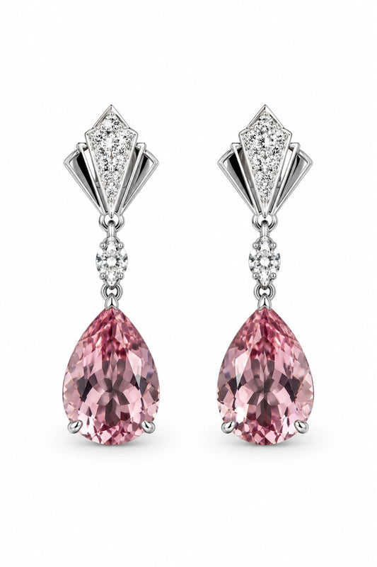Reeva Blush Teardrop Statement Earrings