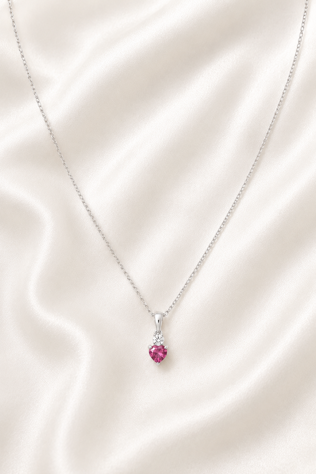 Reeva Heart Drop Necklace- 925 Sterling Silver