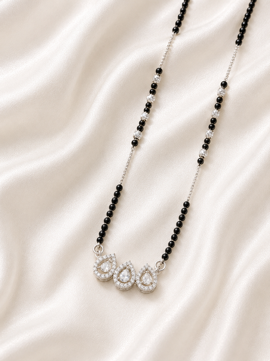 Riva Noir Crystal Mangalsutra-925 Sterling Silver