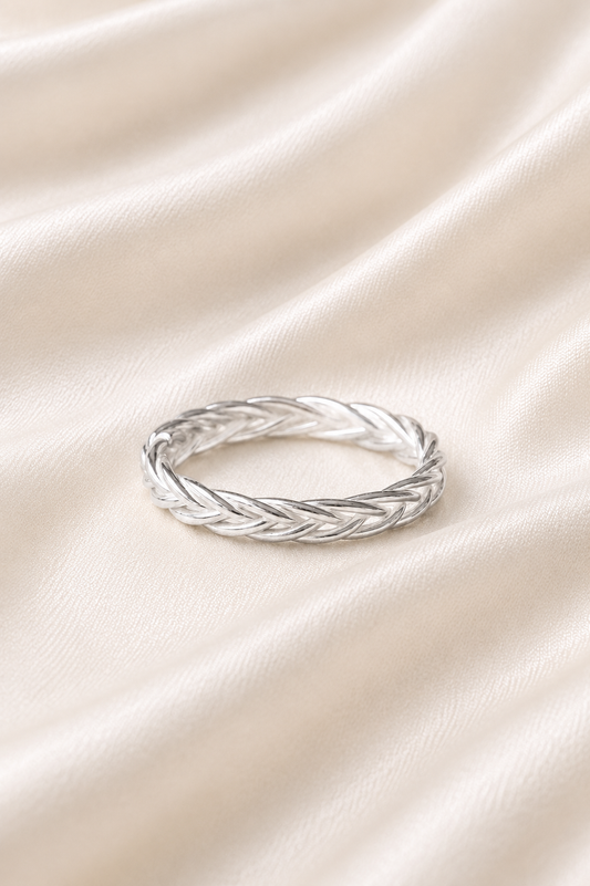 Reeva Braided Band Ring-925 Sterling Silver