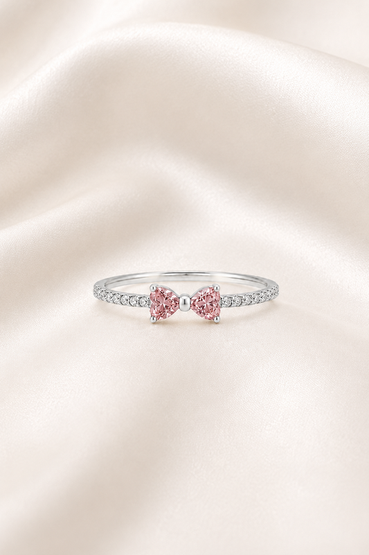 Reeva Blush Bow Ring- 925 Sterling Silver