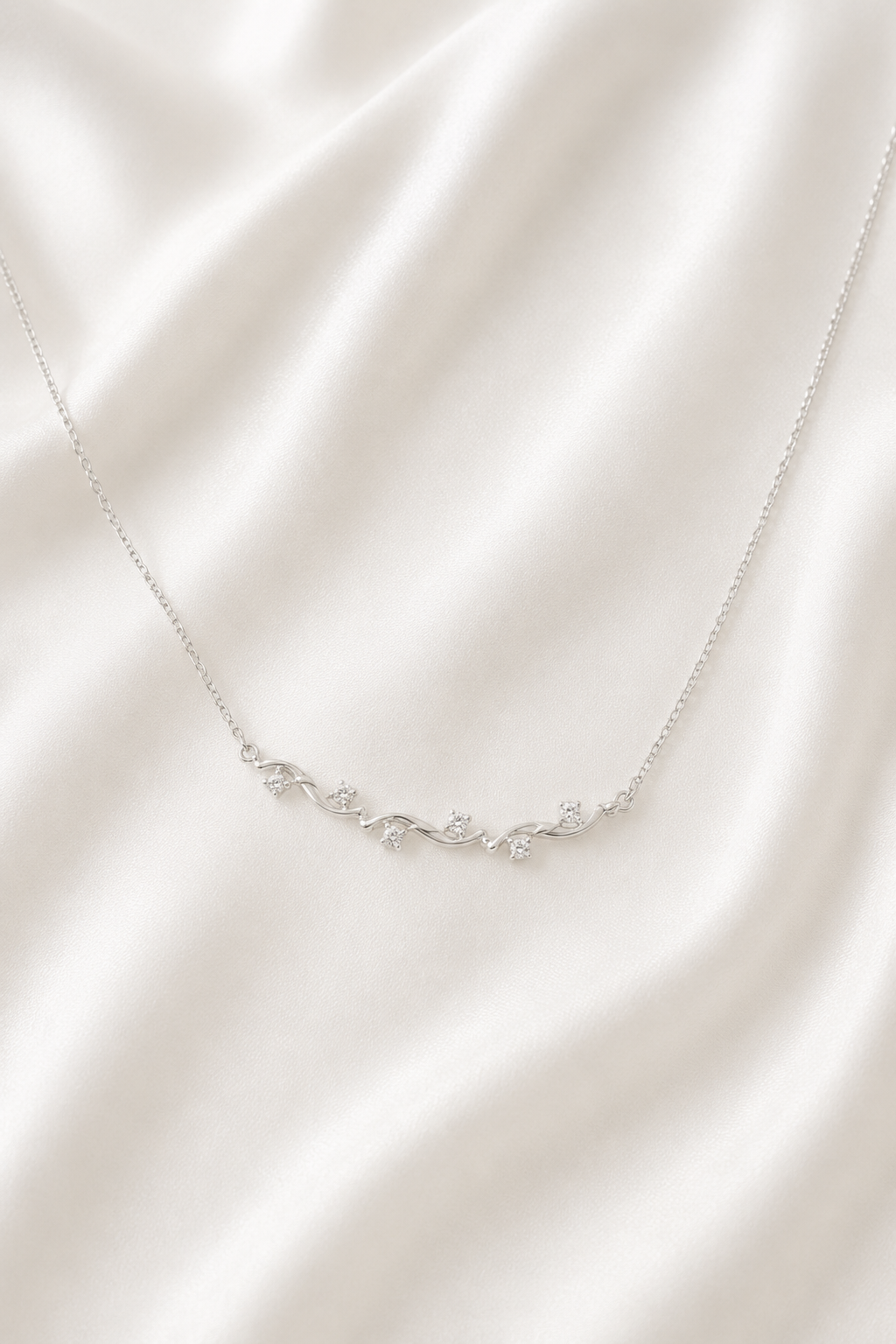 Reeva Crystal Vine Necklace-925 Sterling Silver