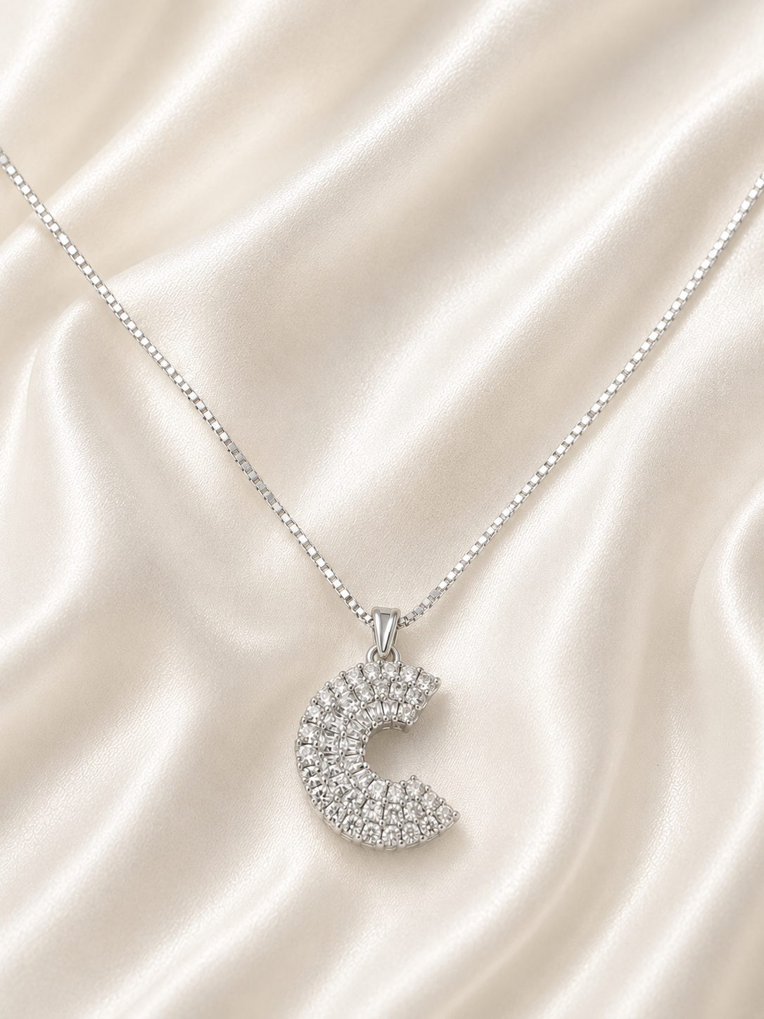 Reeva Crescent Glow Pendant-925 Sterling Silver