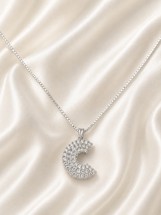 Reeva Crescent Glow Pendant-925 Sterling Silver