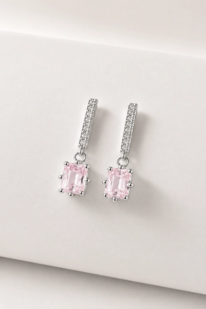 Blush Radiance Drop Earrings – 925 Sterling Silver
