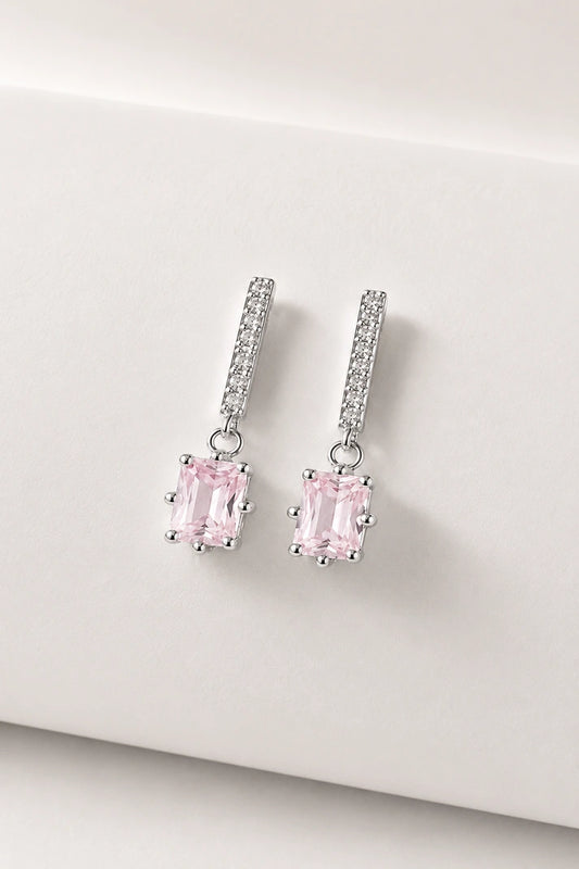 Blush Radiance Drop Earrings – 925 Sterling Silver