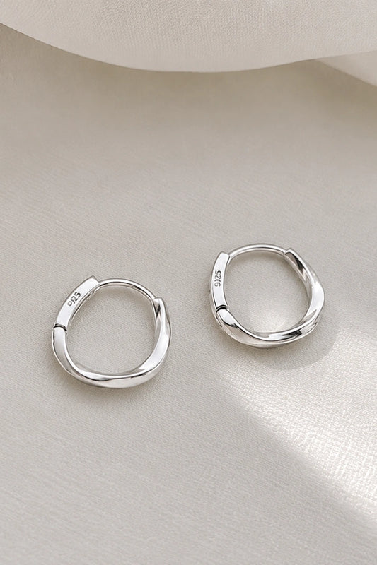 Classic Twist Hoop Earrings – 925 Sterling Silver