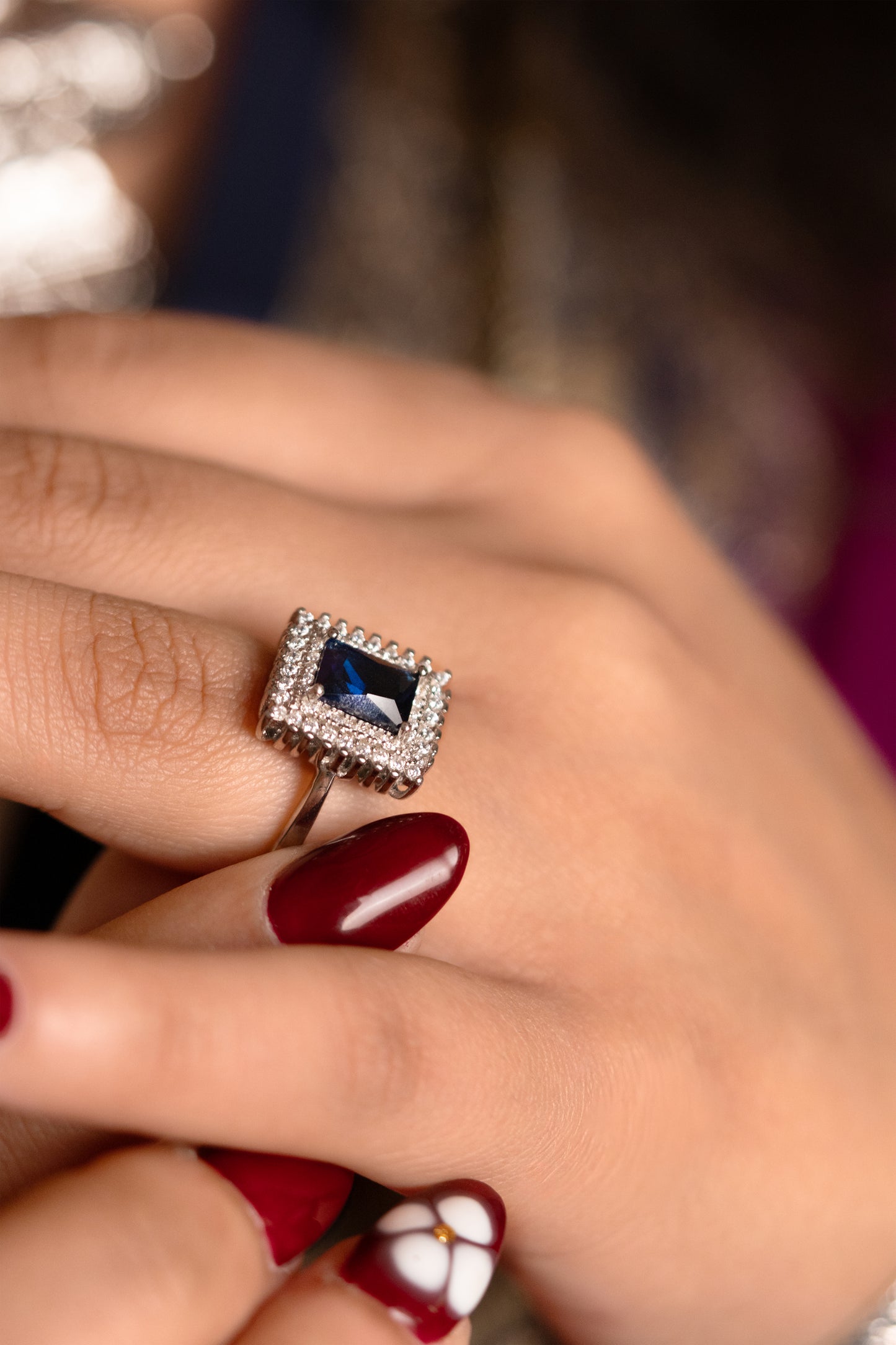 Reeva Royal Sapphire Halo-5g