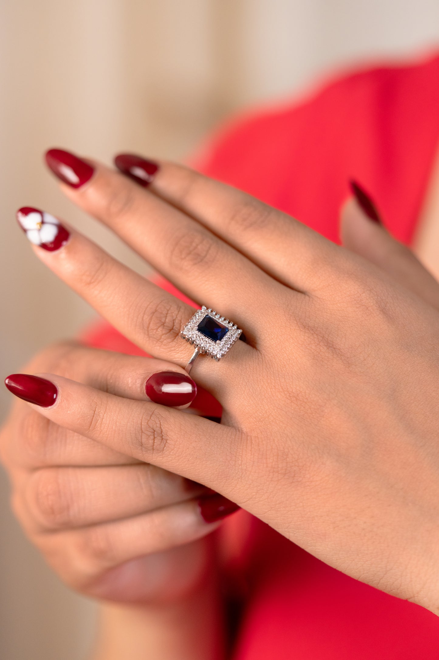 Reeva Royal Sapphire Halo-5g
