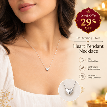 Reeva Timeless Heart Pendant Necklace - 925 Sterling Silver