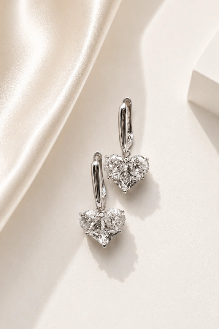 Celeste Heart Hoop Earrings – 925 Sterling Silver