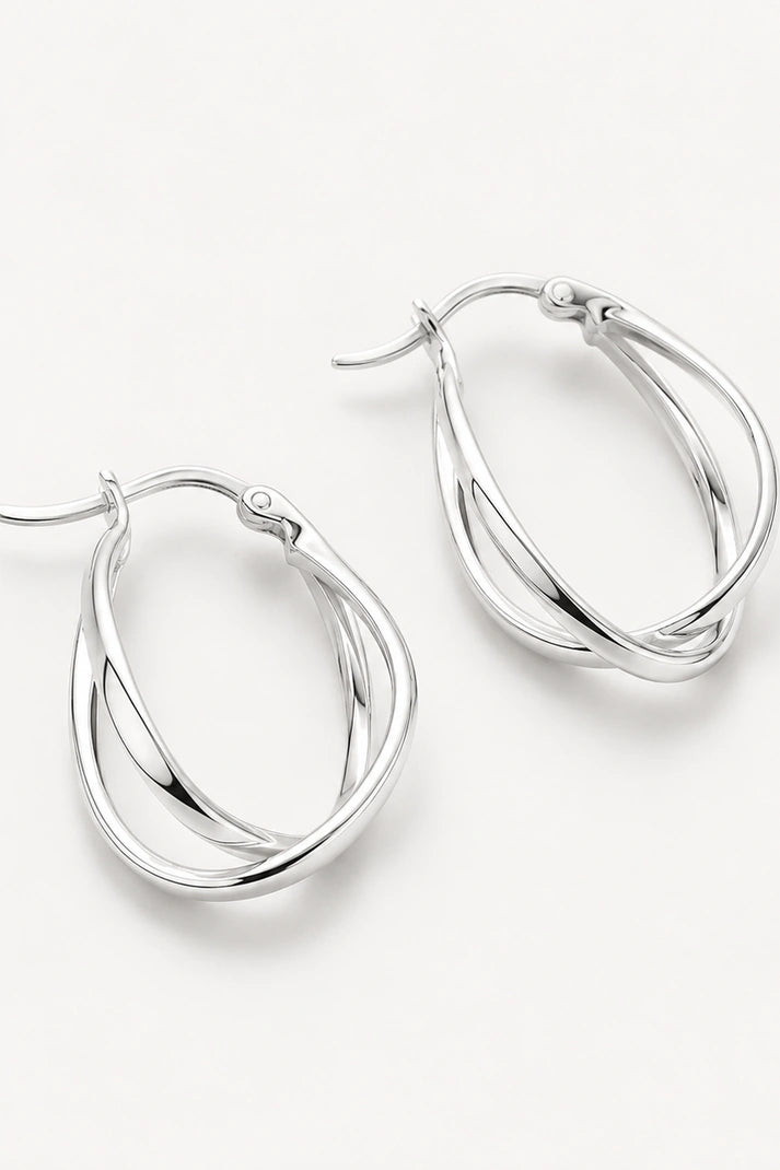 Infinity Twist Hoop Earrings – 925 Sterling Silver
