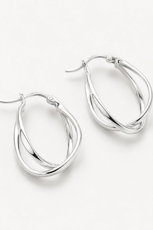 Infinity Twist Hoop Earrings – 925 Sterling Silver