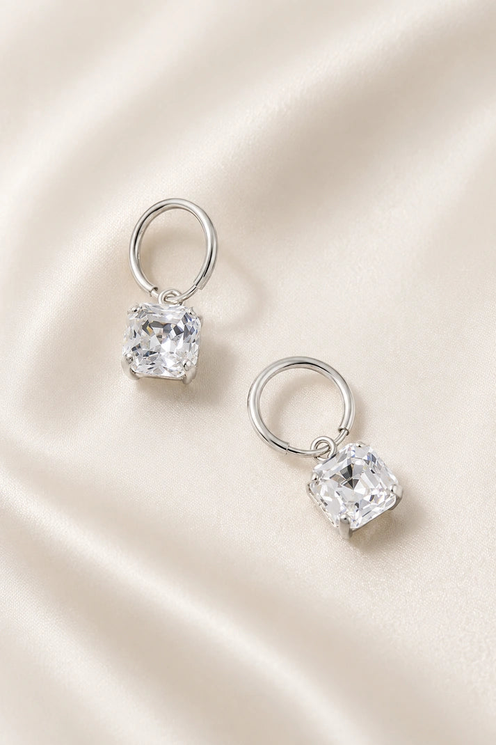 Lucia Cushion Hoop Earrings – 925 Sterling Silver