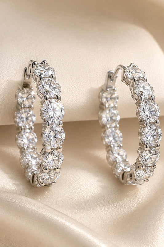 Luna Tennis Hoop Earrings – 925 Sterling Silver