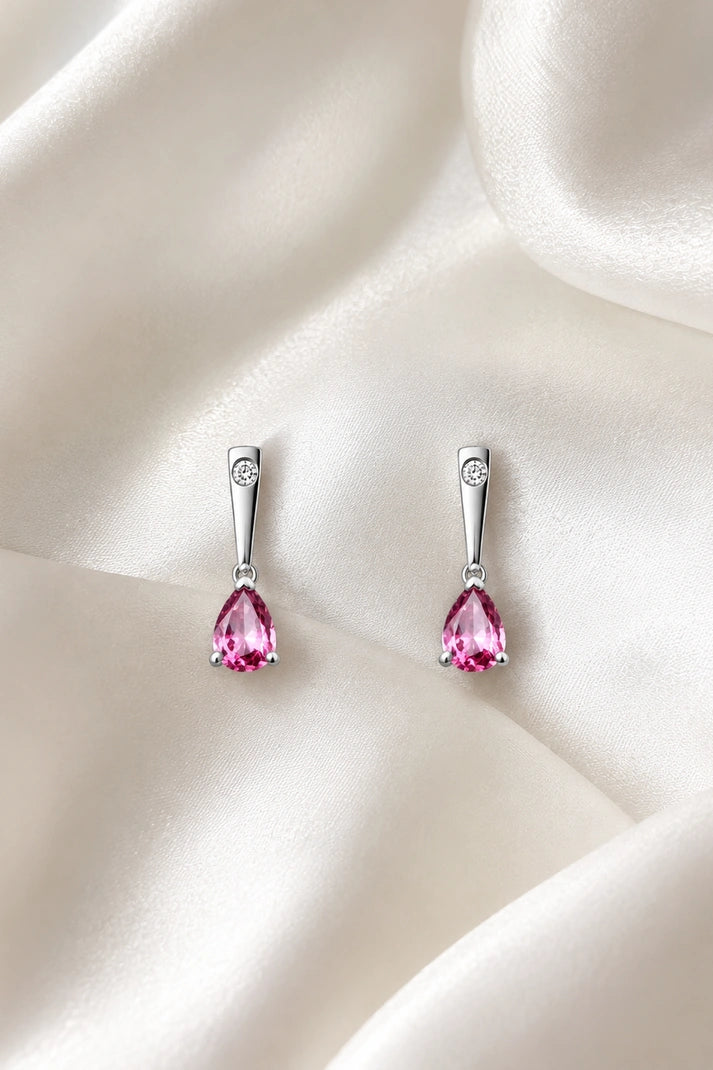 Rose Dew Drop Earrings – 925 Sterling Silver