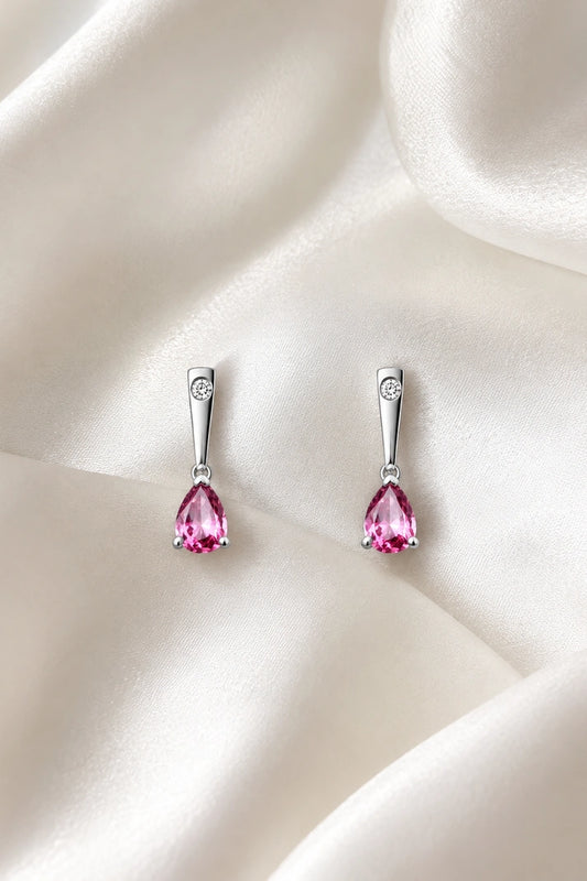 Rose Dew Drop Earrings – 925 Sterling Silver