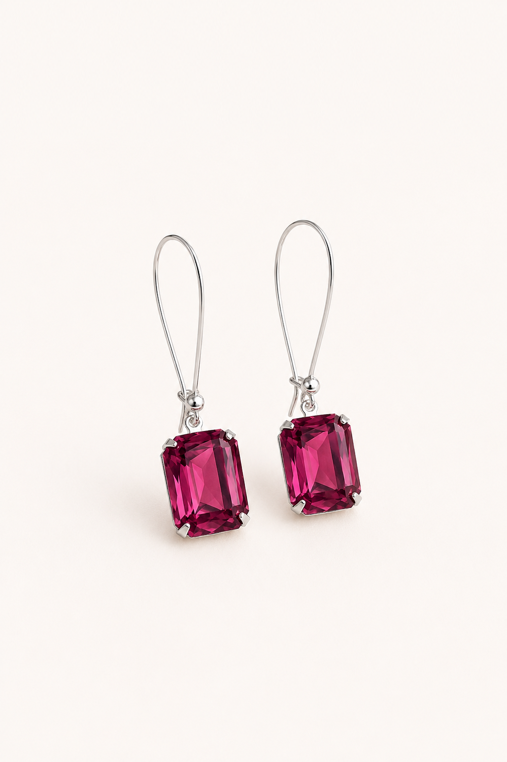 Ruby Elegance Drop Earrings – 925 Sterling Silver