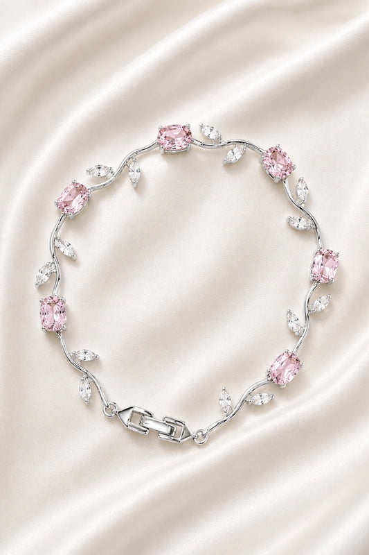Pink Blossom Vine Bracelet – 925 Sterling Silver