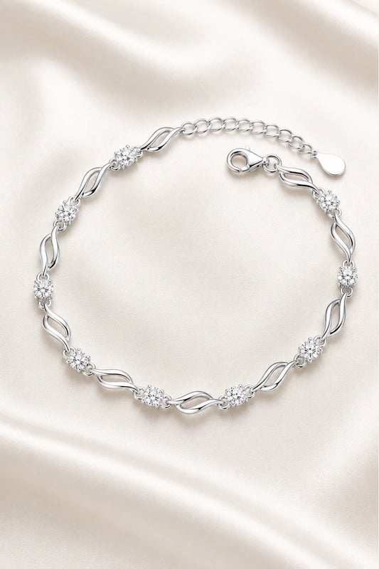 Elegant Twist Link Bracelet – 925 Sterling Silver