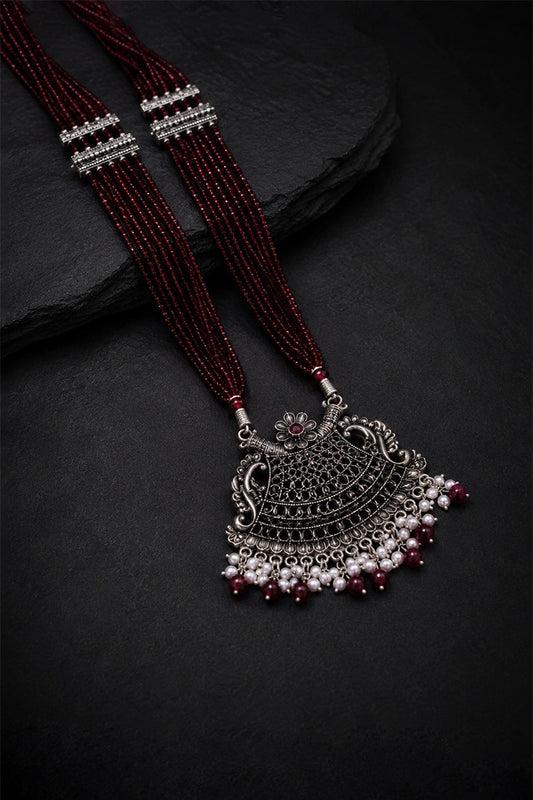 Velvet Ruby Tribal Necklace